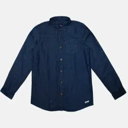 Kiddopanti Kids Dark Blue Solid Full Sleeves Shirt-image-61