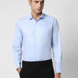 Van Heusen Blue Cotton Regular Fit Printed Shirt-image-65