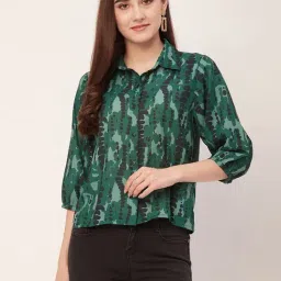 Moomaya Green Animal Print Shirt-image-59