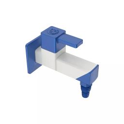 RN PTMT Nozzle Bib Tap with Flange Wall Mount White & Metallic Blue 20 mm Faucet Hole, RNVIR02A08-image-24