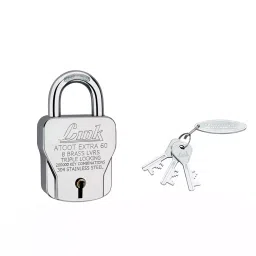 Link Atoot Extra 60 mm Stainless Steel Body Polished Finish 3 Keys Each Padlock (Pack of 5 Pcs)-20