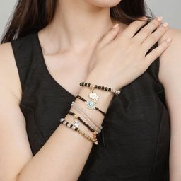 YouBella Set Of 5 Gold-Plated Artificial Beads Beaded Charm Bracelet-image-46
