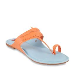 Metro Women's Orange Toe Ring Sandals-image-21