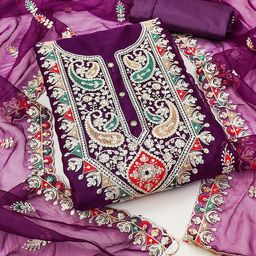 DIVASTRI Embroidered Organza Unstitched Dress Material-picture-12