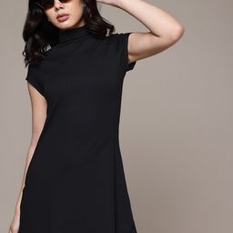 The Roadster Life Co. Turtle Neck A-Line Flared Mini Dress-image-41