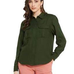 METTLE Olive Cotton Regular Fit Shirt-picture-43
