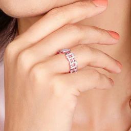 GIVA 92.5 Sterling Silver Rose Gold Together Forever Ring  for Women-image-28
