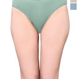 Exotica Lingerie Pack Of 3 Cotton Bikini Briefs EX RIYA-PACK OF 3-SKYBLUE SKIN MINT-M-picture-14