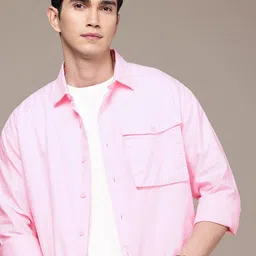 WROGN Pure Cotton Oversized Shirt-image-25