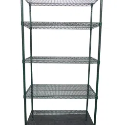 Saras 5 Shelf 36x18x72 Inch Mild Steel Zinc Plated Green Epoxy Painted Wire Shelving Rack-picture-6