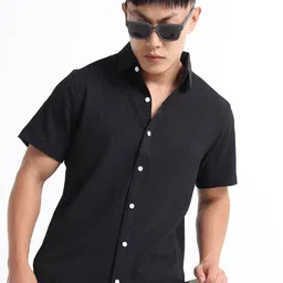 THE BEETEL HOUSE Men Textured Regular Fit Casual Shirt-image-55