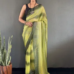 V3 FASHION STUDIO Leheriya Pure Georgette Ready to Wear Leheriya Saree-image-86