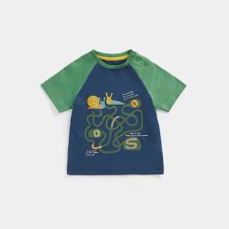 Mothercare Kids Navy & Green Printed T-Shirt-image-37