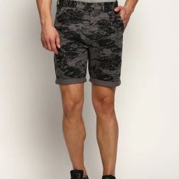 SHOWOFF Grey Slim Fit Camouflage Shorts-picture-25
