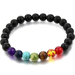 Divine souvenirs Unisex Artificial Beaded 7 Chakra Reiki Feng Shui Elasticated Bracelet-11