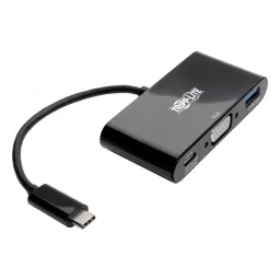 EATON TRIPP LITE USB-C TO VGA ADAPTER W/USB-A & PD, BLACK, U444-06N-VUB-C-4