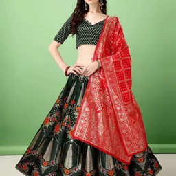 SWAMI STUDIO Ready to Wear Lehenga & Unstitched Blouse With Dupatta-picture-18