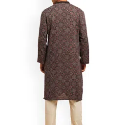 Arch element Men Geometric Printed Flared Sleeves Thread Work Kurta image 5