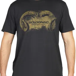 SOLOGNAC By Decathlon Cotton short-sleeved hunting t-shirt 100-picture-0