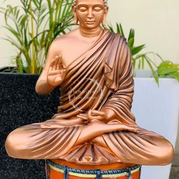 HOMESTEAD DECORE SOLUTION Copper-Toned Buddha Idol Showpiece-image-79