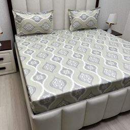 Pure Decor Royal Passion Green Printed Pure Cotton 260 TC Queen Bedsheet Set 2.28m x 2.54m-image-83