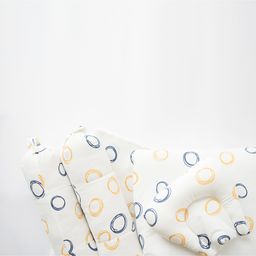 Yellow Doodle Doodle Circles Cot Bedsheet Set - White-image-62