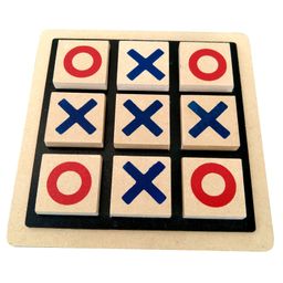 GYANOTOY Wooden Tic Tac Toe Game - Multicolor-1
