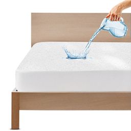 GADDA CO Waterproof Bamboo 215 GSM Terry Mattress Cover for Twin Bed - White-image-94