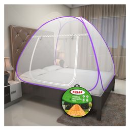 Kolar Double Bed Premium Machardani King Size Mosquito Net - Purple-14