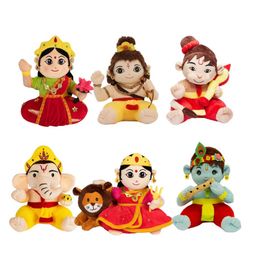 Panda's Box Mantra Chanting Baby Krishna, Hanuman, Ganesha, Rama, Devi Durga & Devi Lakshmi (Pack of 6) | Musical Soft Plush Toys-9
