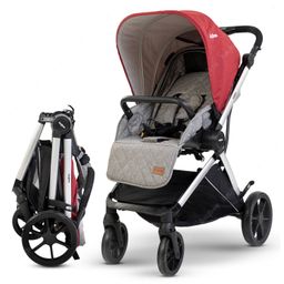 BAYBEE Infant Baby Pram Stroller for Newborn Babies with Aluminum Frame 3 Position Adjustable Canopy Reversible Seat Safety harness Storage Basket & Rear Brake - Silver-15