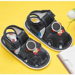 Boyz n Galz Solid Bow Applique Detailed Musical Sandals - Black-image-69