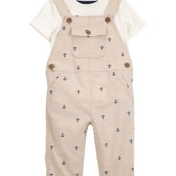 Carter's Knit Dungaree & Half Sleeves Inner Tee with Anchor Print - Ivory-image-10