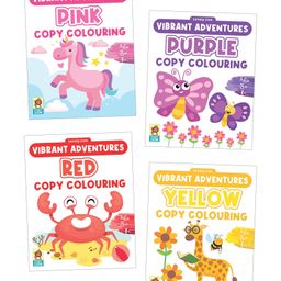 Vibrant Adventures Colouring Books, Pink, Purple, Red, Yellow, Set of 4 Books - English-image-90
