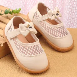 Babyoye Velcro Closure Ballerina with Bow Applique - White-picture-19