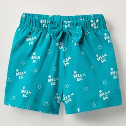 Tango Single Jersey Knit Knee Length Shorts With Bow Applique & Text Print - Orange-image-51