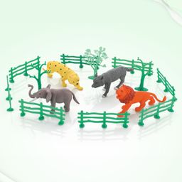 Aditi Toys Realistic Wild Animal Playset - 15-Piece Educational Toy Set with Lion, Elephant, Cheetah, Wolf, Fences & Trees - Age 3+-26