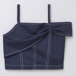 Taffykids Knit Sleeveless Threadwork Detailed Crop Top - Blue-image-85