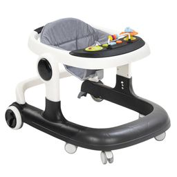 Babyhug 2 in 1 Walker with Height Adjustment & Detachable Toy Bar with Lights & Music |Musical Activity Tray| Soft Cushion Seat| Speed Control| Push Walker| Wheel Lock|Anti-fall Protection - Black-image-143