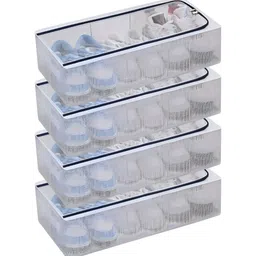 Panchhi Store Transparent 4 Pieces Reusable PVC Shoes Organisers-1