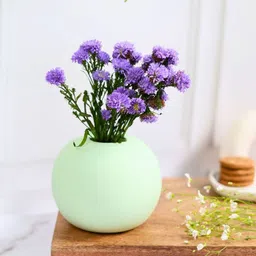 WEAVING HOMES Green Ceramic Round Shaped Planters-33