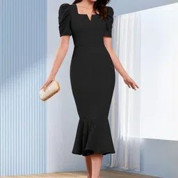 QENY Puff Sleeve Bodycon Dress-picture-28