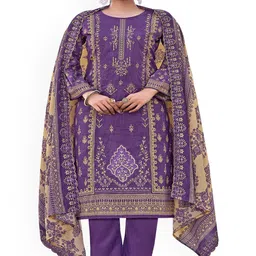DRAVINAM Trends Floral Printed Embellished Pure Cotton Unstitched Dress Material-picture-18