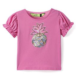 Tiara Girls Round Neck Embellished Top with Skirt-image-0