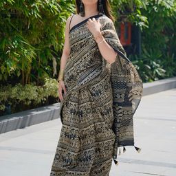 KALINI Black Art Silk Printed Sarees-58