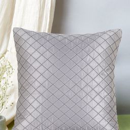 Mezposh Grey Set of Single Checked Square Cushion Covers image 1