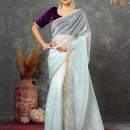 all about you Solid Zardozi Net Saree image 1