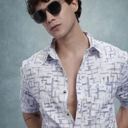 R.Code by The Roadster Life Co. Abstract Print Casual Shirt-image-24