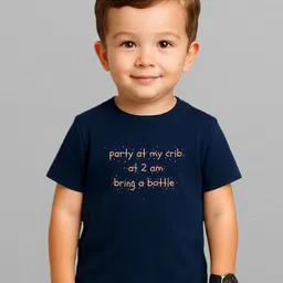YK X First Laugh Boys Typography Printed Cotton T-shirt-picture-44