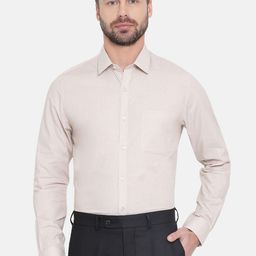 Turtle Men Beige Smart Slim Fit Solid Formal Shirt-image-97